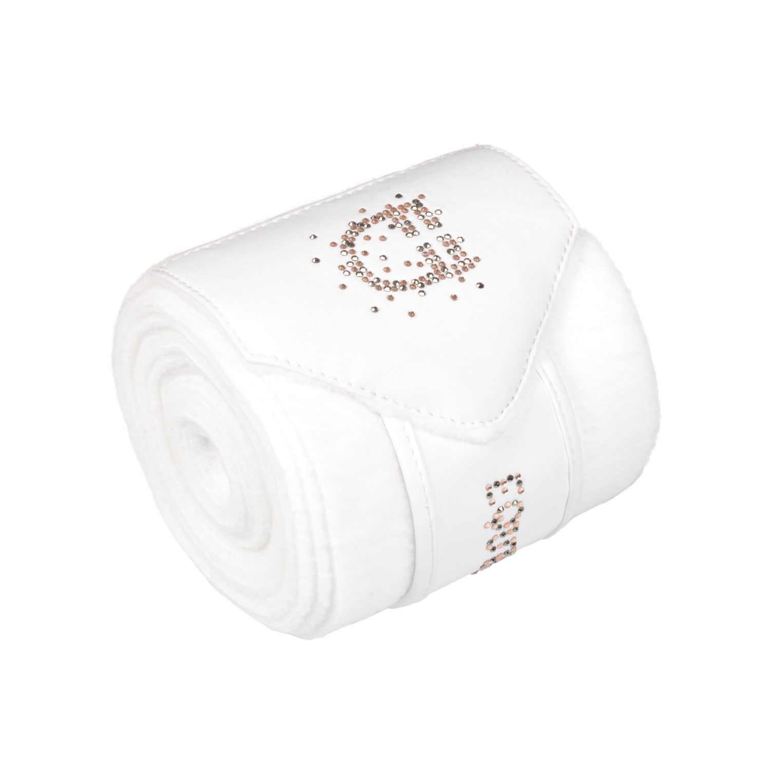 Bandas de forro polar con logo de strass Equestro - Blanco