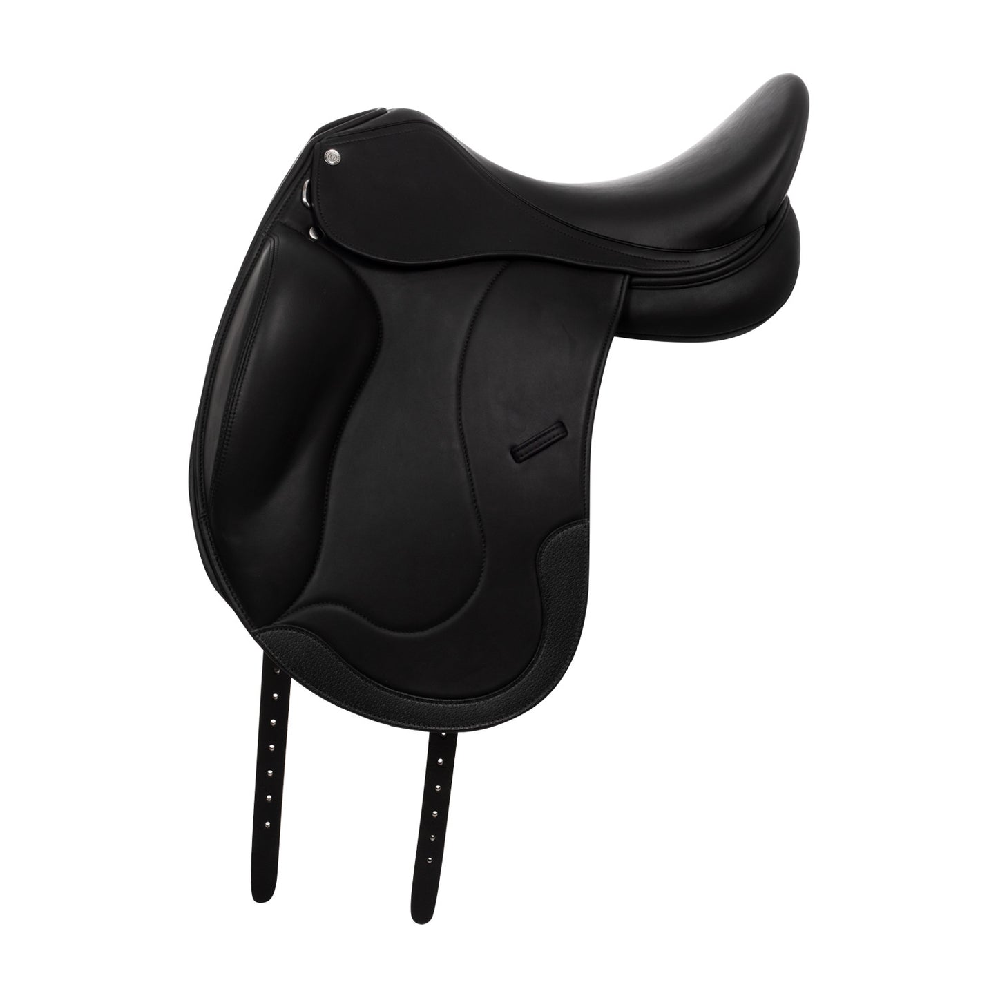 Silla de doma de cuero doble Equestro - Negro