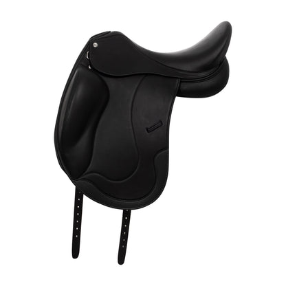 Silla de doma de cuero doble Equestro - Negro