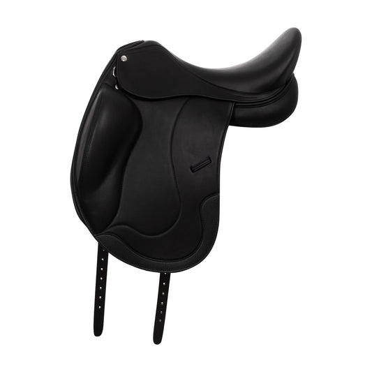 Silla de doma de cuero doble Equestro - Negro