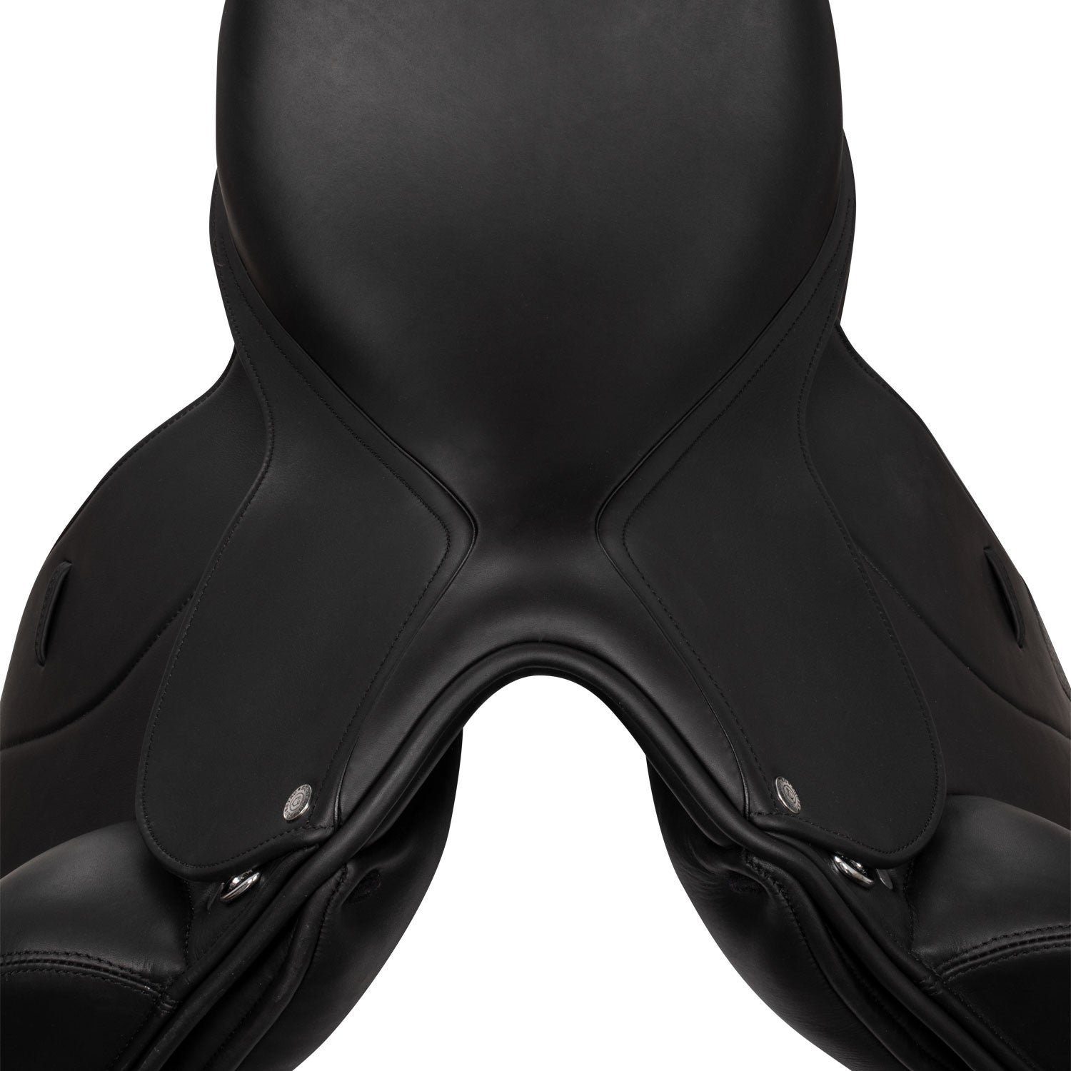 Silla de doma de cuero doble Equestro - Negro