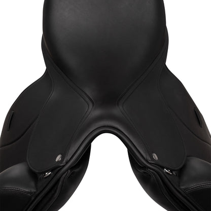 Silla de doma de cuero doble Equestro - Negro