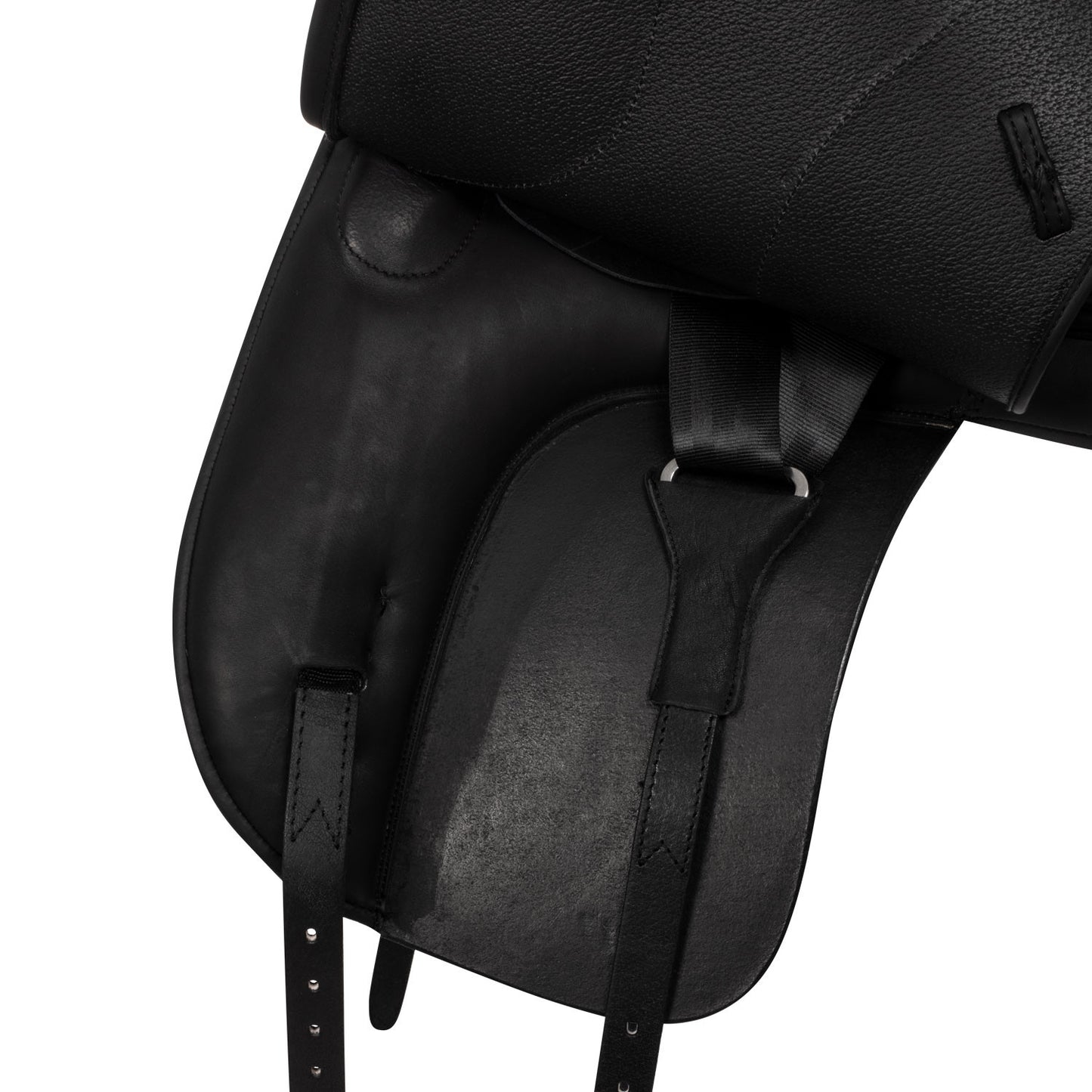 Silla de doma de cuero doble Equestro - Negro