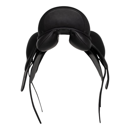 Silla de doma de cuero doble Equestro - Negro