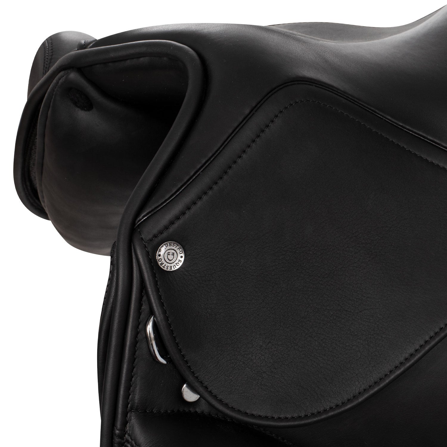 Silla de doma de cuero doble Equestro - Negro