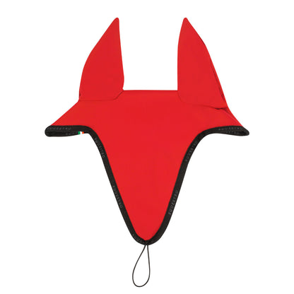 Gorro para caballo en tejido técnico con cordón en la muserola Equestro - Poppy Red (17-1664)/Black