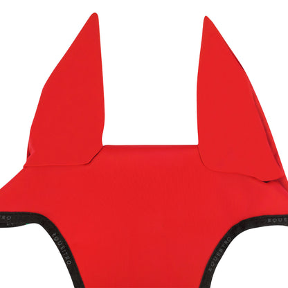 Gorro para caballo en tejido técnico con cordón en la muserola Equestro - Poppy Red (17-1664)/Black