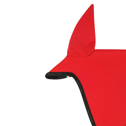 Gorro para caballo en tejido técnico con cordón en la muserola Equestro - Poppy Red (17-1664)/Black