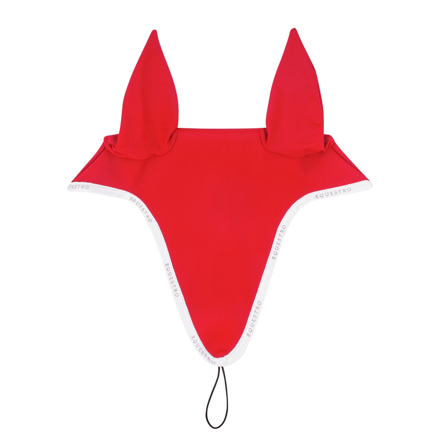 Gorro para caballo en tejido técnico con cordón en la muserola Equestro - Poppy Red (17-1664)/White