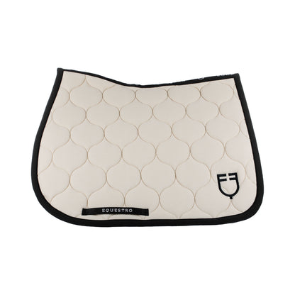 Sudadera para silla de salto de tela perforada y logo Equestro - Crème Brùlée