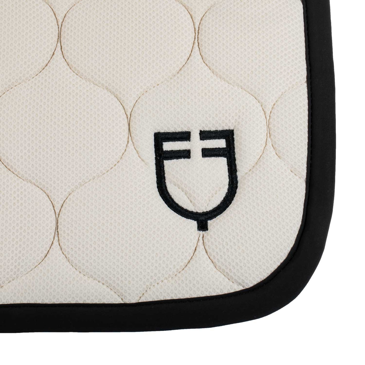 Sudadera para silla de salto de tela perforada y logo Equestro - Crème Brùlée