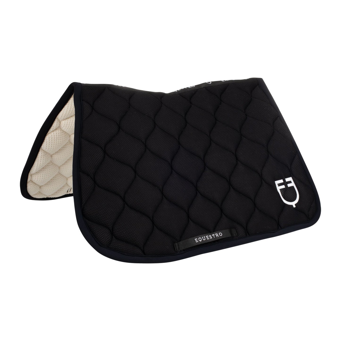 Sudadera para silla de salto de tela perforada y logo Equestro - Negro