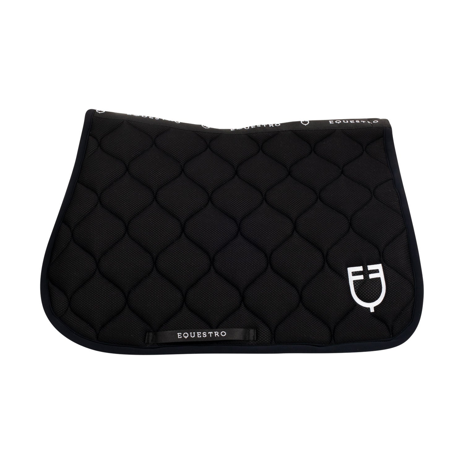Sudadera para silla de salto de tela perforada y logo Equestro - Negro