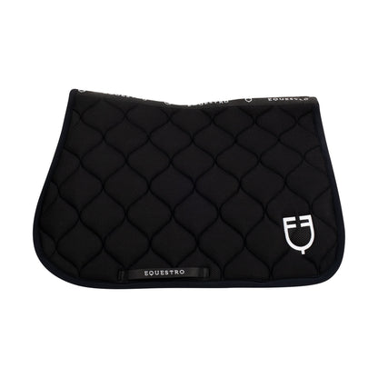 Sudadera para silla de salto de tela perforada y logo Equestro - Negro