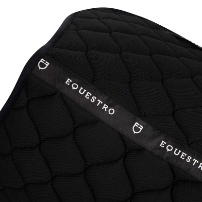 Sudadera para silla de salto de tela perforada y logo Equestro - Negro