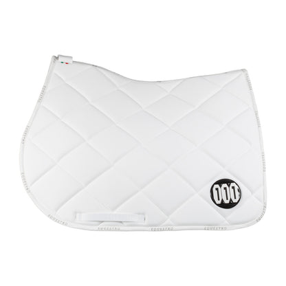 Sudadera de salto de tejido técnico con porta-números Equestro - White/White