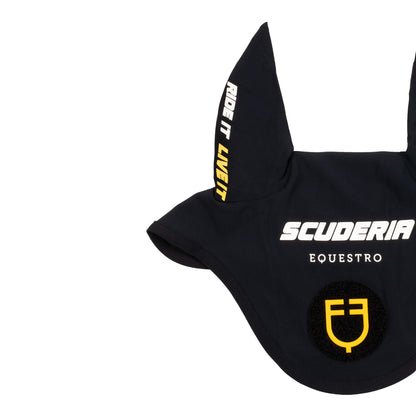 Gorro de tejido técnico con parche Scuderia Equestro - Negro