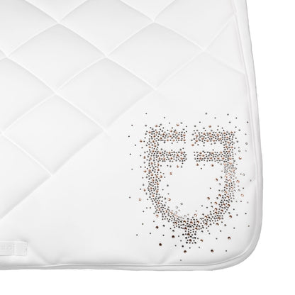 Mantilla de salto de tela técnica con logo en strass Equestro - Blanco