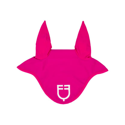 Gorro de tela técnica con logo Equestro - Fucsia/White
