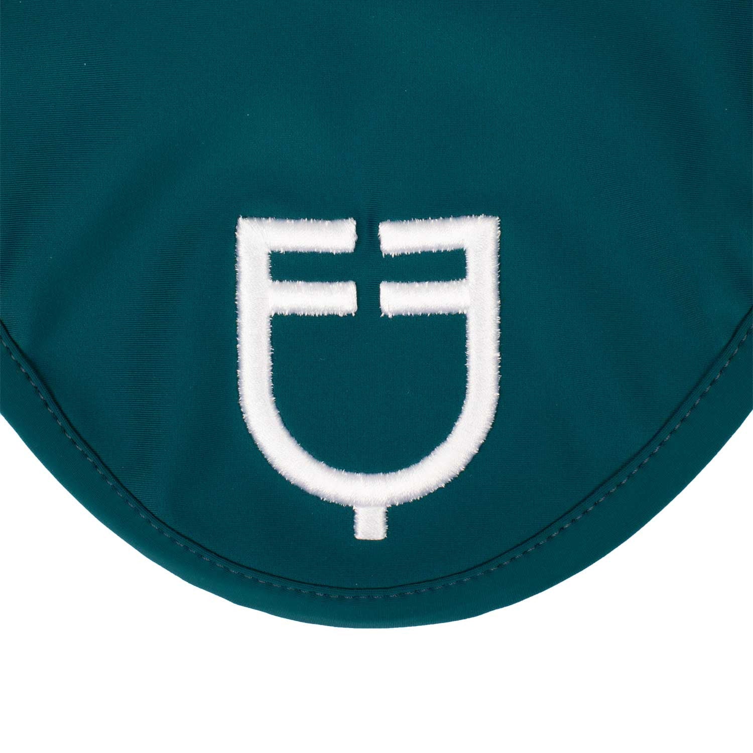 Gorro de tela técnica con logo Equestro - Petrol/White