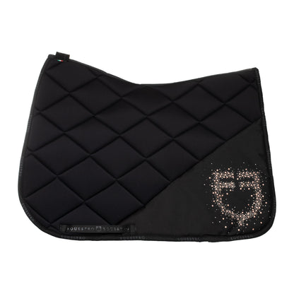 Manta de doma en tejido técnico con logo de strass Equestro - Negro