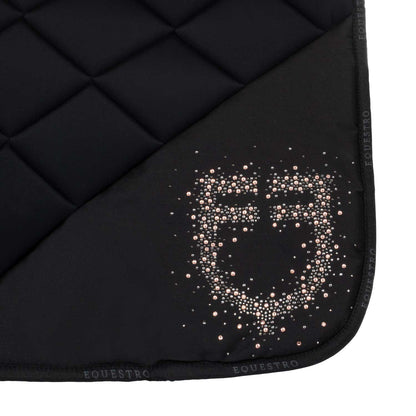 Manta de doma en tejido técnico con logo de strass Equestro - Negro