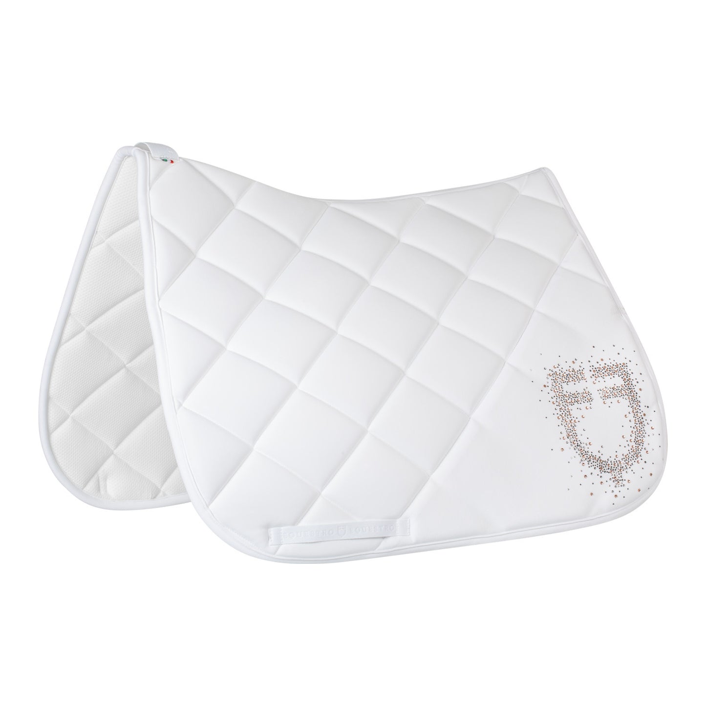 Manta de doma en tejido técnico con logo de strass Equestro - Blanco