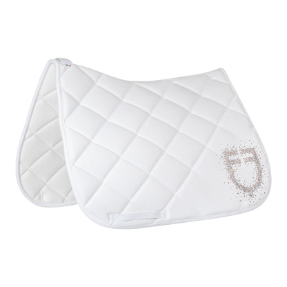 Manta de doma en tejido técnico con logo de strass Equestro - Blanco