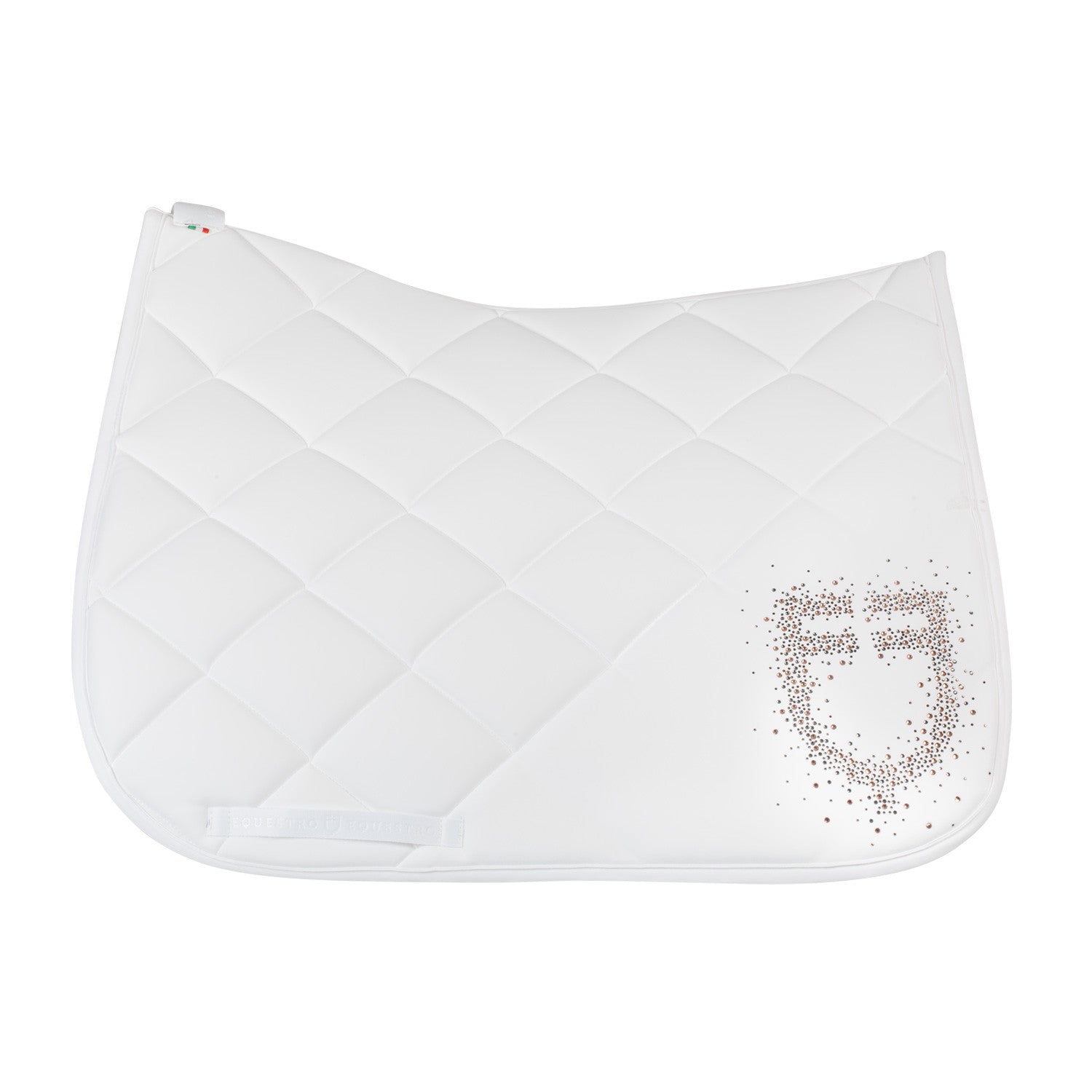 Manta de doma en tejido técnico con logo de strass Equestro - Blanco