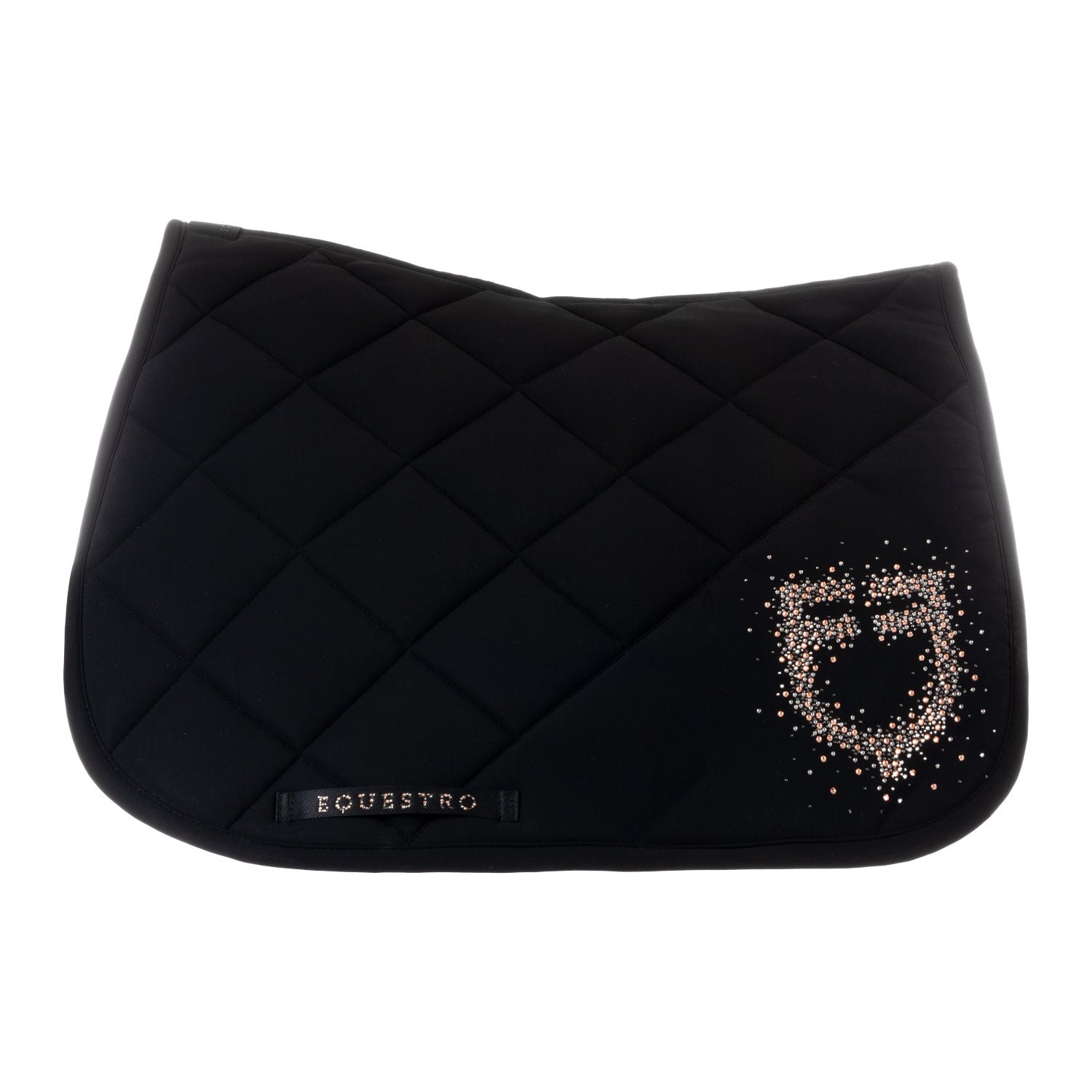Sudadera para montar en tejido técnico con logo de strass Equestro - Negro