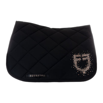Sudadera para montar en tejido técnico con logo de strass Equestro - Negro