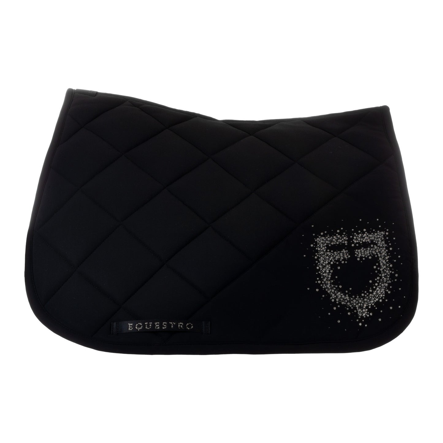 Sudadera para montar en tejido técnico con logo de strass Equestro - Black/Black