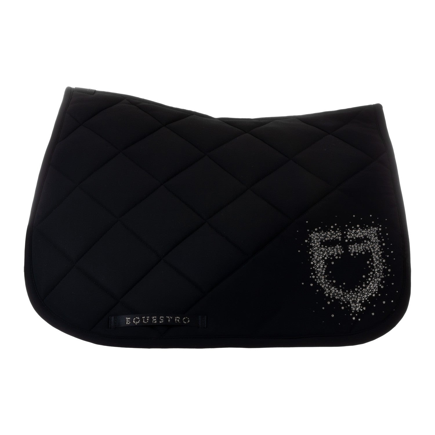 Sudadera para montar en tejido técnico con logo de strass Equestro - Black/Black