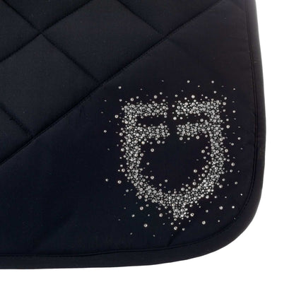 Sudadera para montar en tejido técnico con logo de strass Equestro - Black/Black