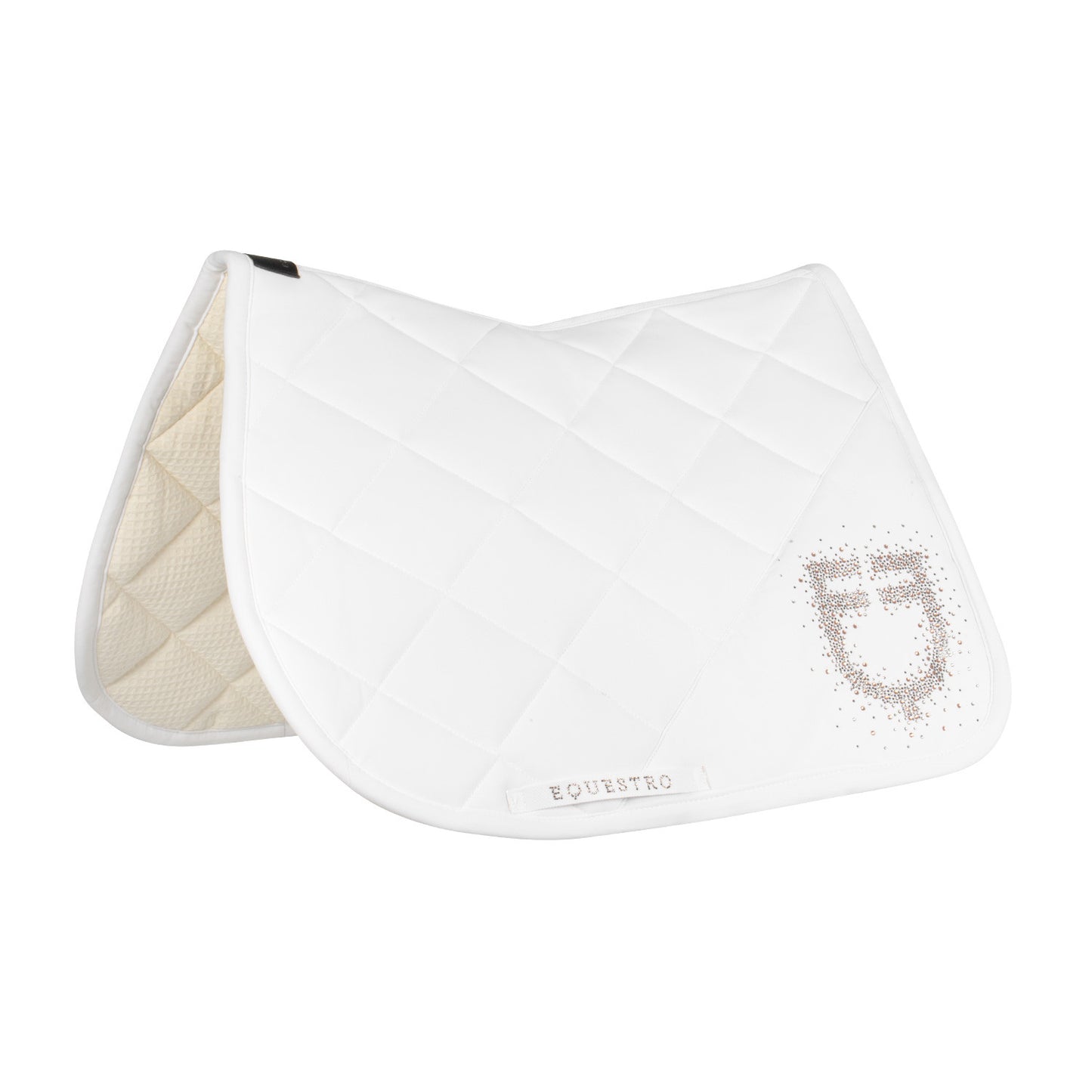 Sudadera para montar en tejido técnico con logo de strass Equestro - Blanco
