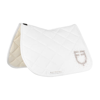 Sudadera para montar en tejido técnico con logo de strass Equestro - Blanco