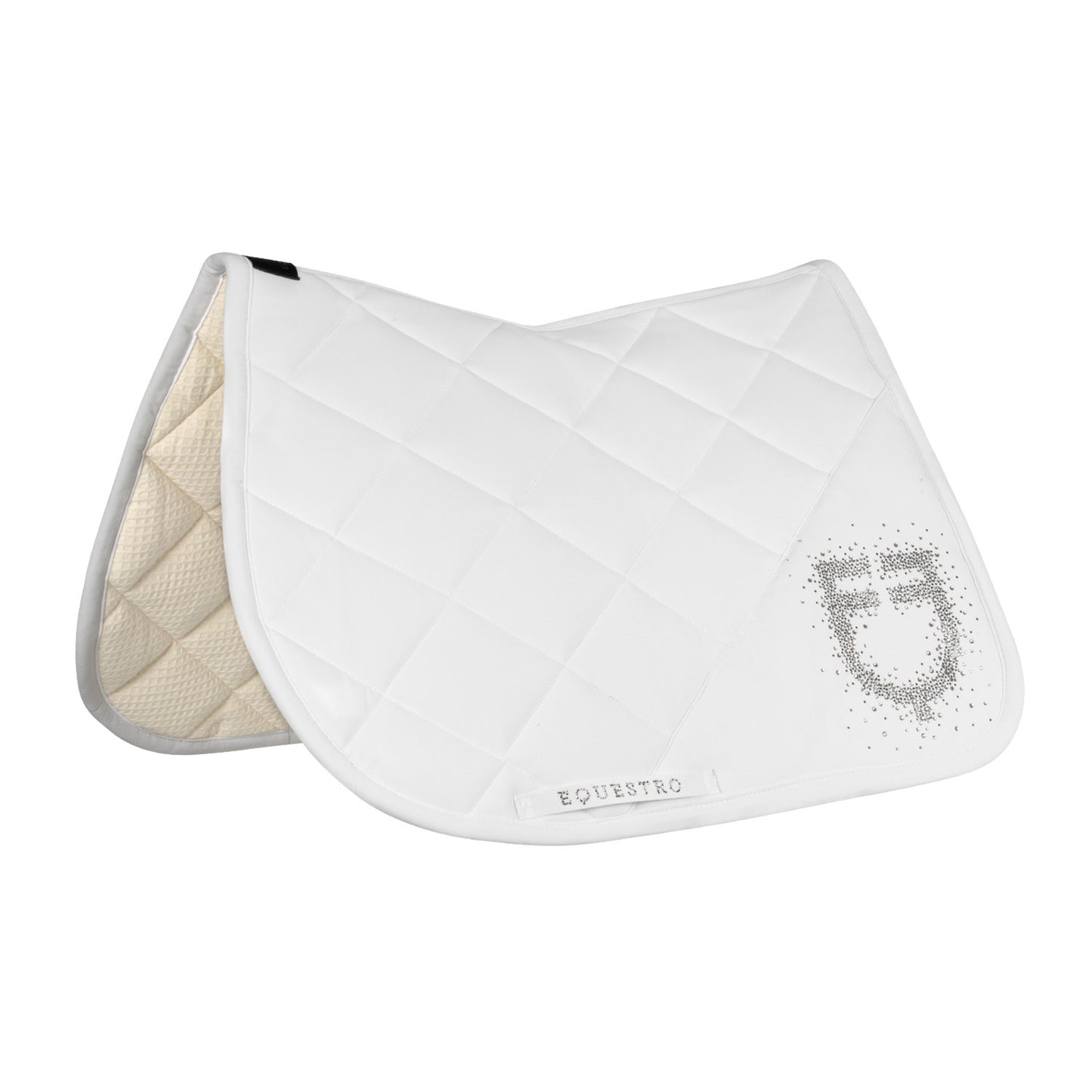 Sudadera para montar en tejido técnico con logo de strass Equestro - White/White