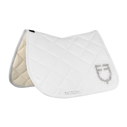Sudadera para montar en tejido técnico con logo de strass Equestro - White/White