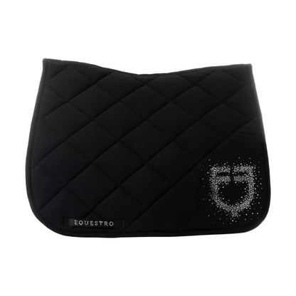 Sudadera de doma en tejido técnico con logo de strass Equestro - Black/Black