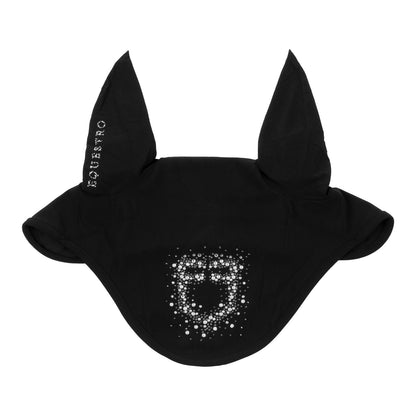 Gorro de tela técnica con logo brillante Equestro - Black/Black