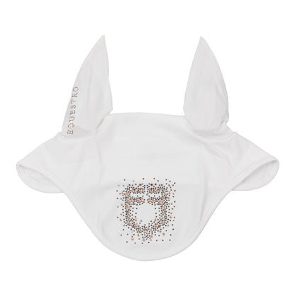 Gorro de tela técnica con logo brillante Equestro - Blanco