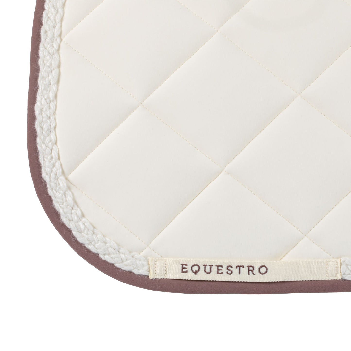 Mantilla de doma con cordón trenzado Equestro - Antique White (11-0105)/Marron