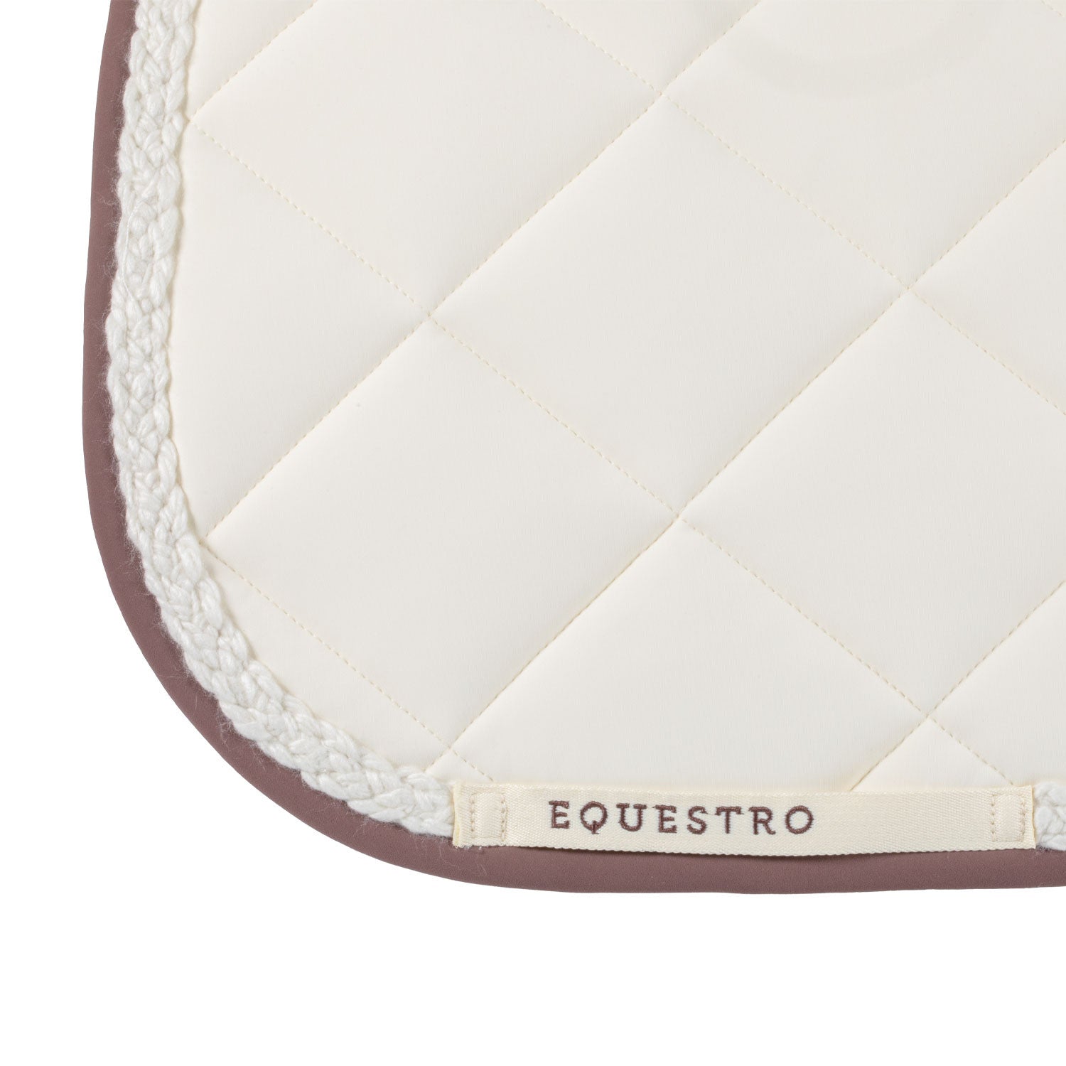 Mantilla de doma con cordón trenzado Equestro - Antique White (11-0105)/Marron