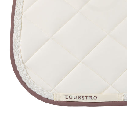 Mantilla de doma con cordón trenzado Equestro - Antique White (11-0105)/Marron