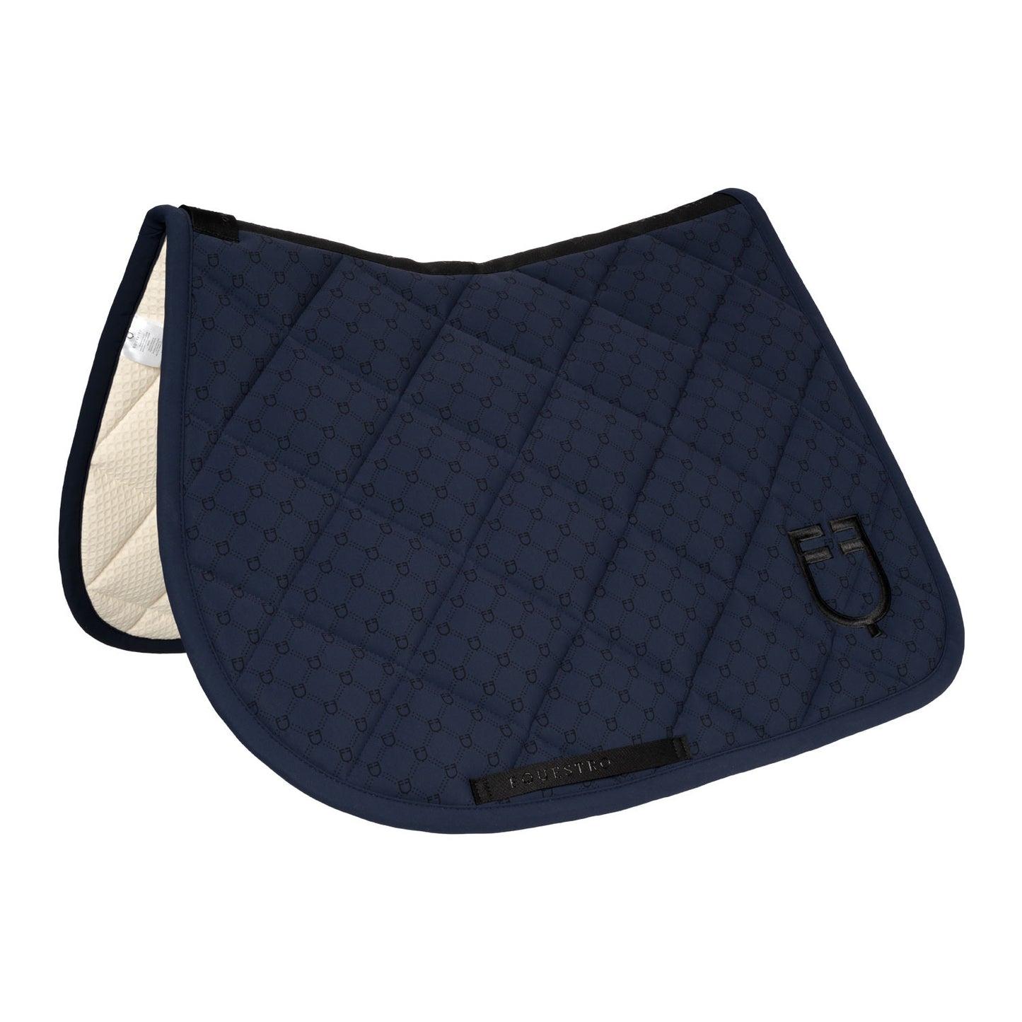 Almohadilla de montar con estampado de monograma de salto Equestro - Navy Blazer (19-3923)/Black
