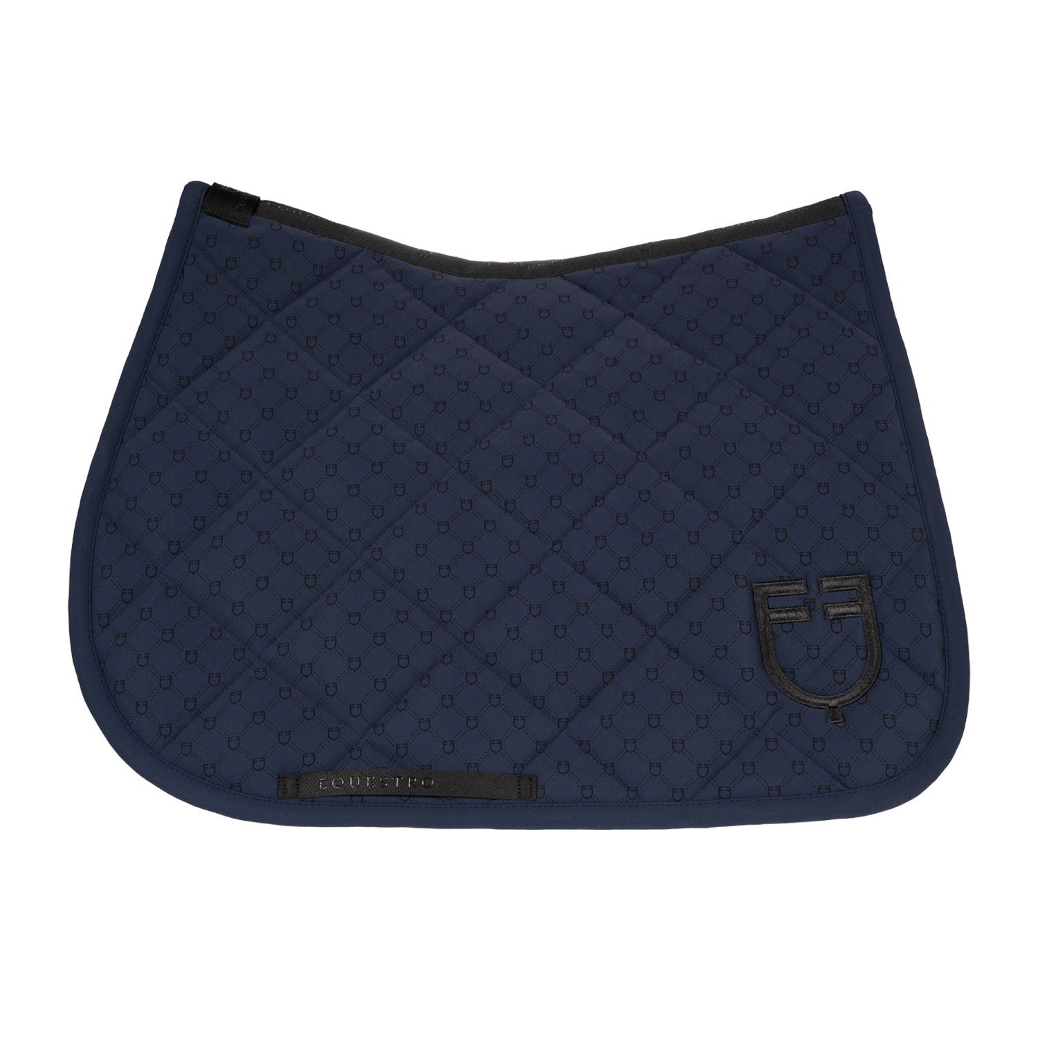 Almohadilla de montar con estampado de monograma de salto Equestro - Navy Blazer (19-3923)/Black
