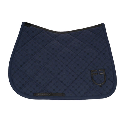 Almohadilla de montar con estampado de monograma de salto Equestro - Navy Blazer (19-3923)/Black