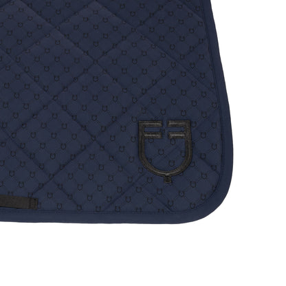 Almohadilla de montar con estampado de monograma de salto Equestro - Navy Blazer (19-3923)/Black