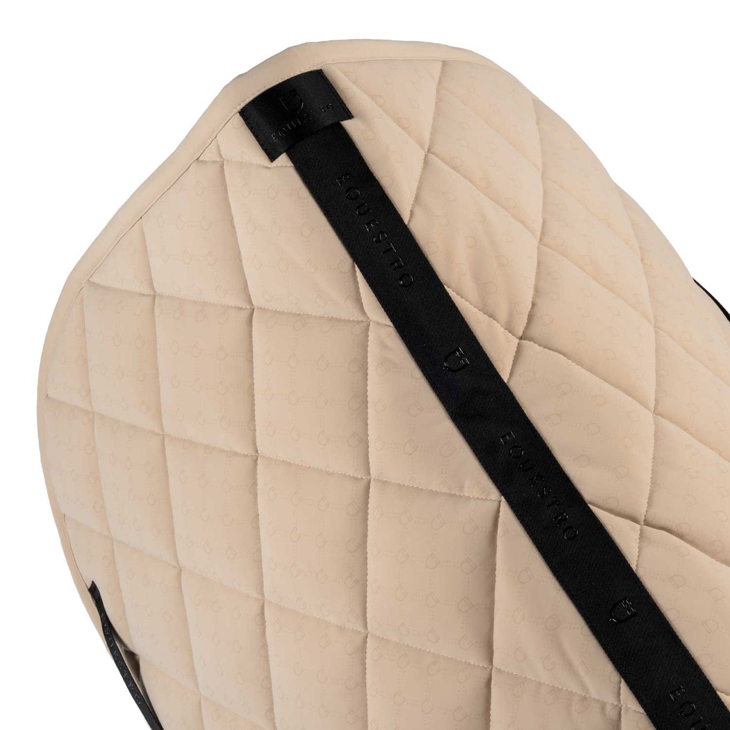 Almohadilla de montar con estampado de monograma de salto Equestro - Oxford Tan (15-1306)/Black