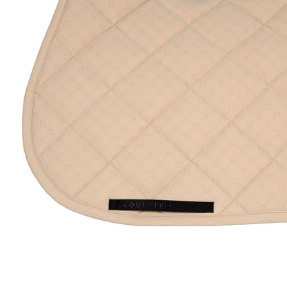 Almohadilla de montar con estampado de monograma de salto Equestro - Oxford Tan (15-1306)/Black
